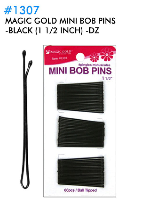 Magic Gold Mini Bob Pins 60pcs