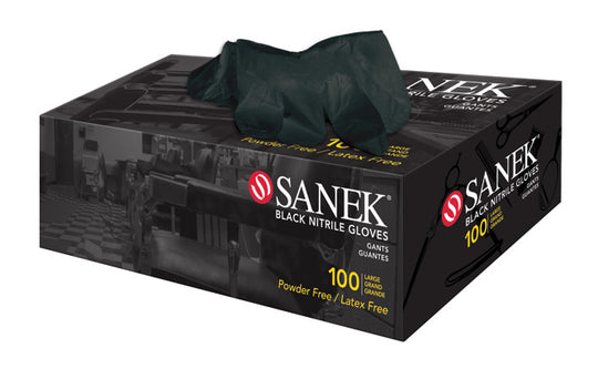 Sanek Latex-free Powder-free Black Nitrile Gloves