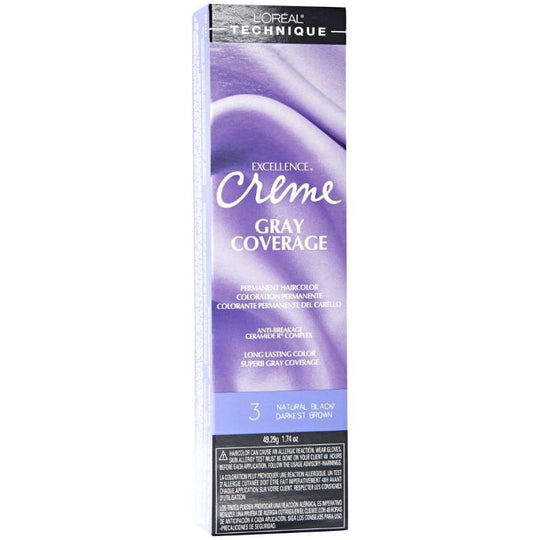 L'Oreal Technique Excellence Creme Gray Coverage Permanent Hair Colour 1.74oz