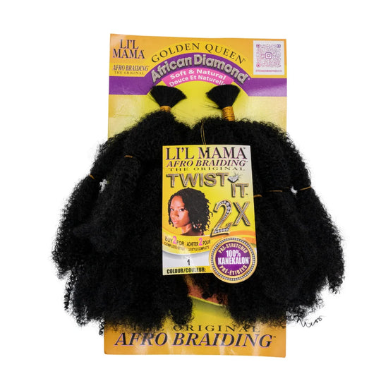 African Diamond Lil Mama Afro Braiding Hair 2X
