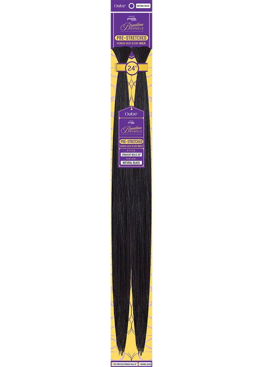Outre Purple Pack Brazilian Bundle Bulk | 100% Human Hair Premium Blend Pre-Stretched Straight Bulk 24"