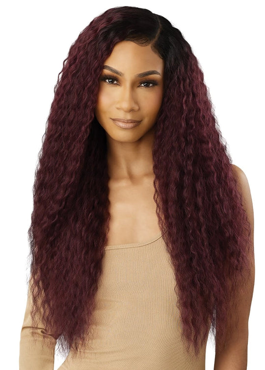 Outre Purple Pack Brazilian Boutique | 100% Human Hair Premium Blend Natural French 18", 20", 22" + 4X4 HD Hand-Tied Lace Closure