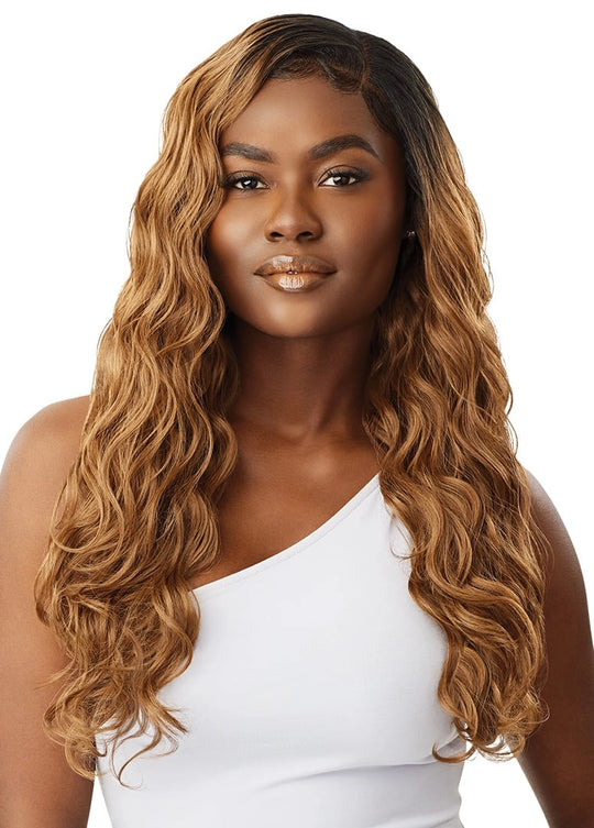 Outre Purple Pack Brazilian Boutique | 100% Human Hair Premium Blend Virgin Body 18", 20", 22" + 4X4 HD Hand-tied Lace Closure