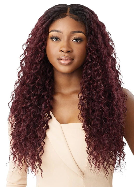 Outre Purple Pack Brazilian Boutique | 100% Human Hair Premium Blend Virgin Loose Deep 18", 20", 22" + 4" Deep Lace Parting Piece