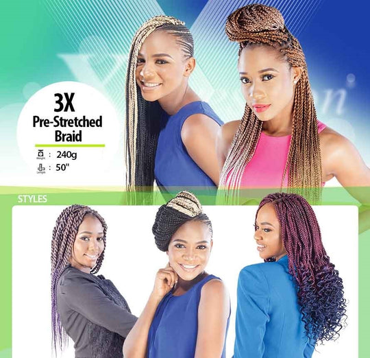 X-PRESSION 3X PRE-STRETCHED BRAID 50”