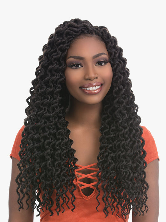 SENSATIONNEL AFRICAN COLLECTION 3X FAUX LOCS CURLY 18″
