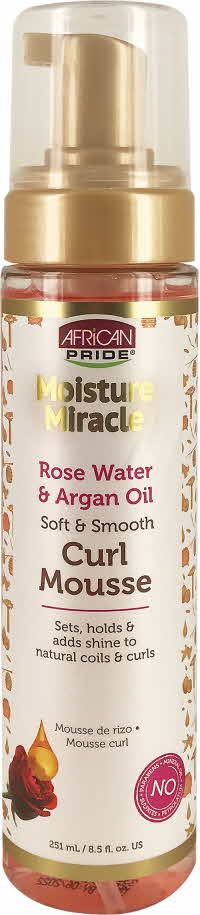 African Pride Moisture Miracle Rose Water & Argan Oil Curl Mousse