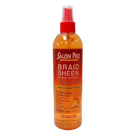 Salon Pro Braid Sheen Shine Spray Argan Oil 8 in 1 Formula