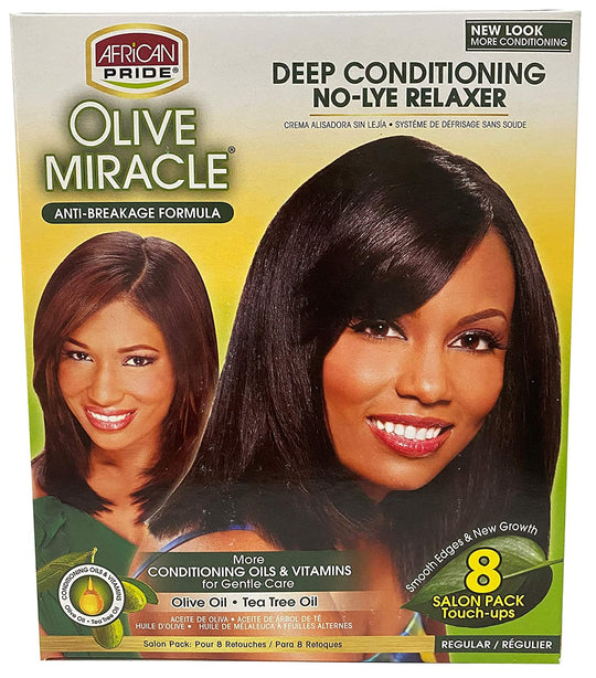 African Pride Olive Miracle No-Lye Deep Conditioning Relaxer Touch-Ups Kit