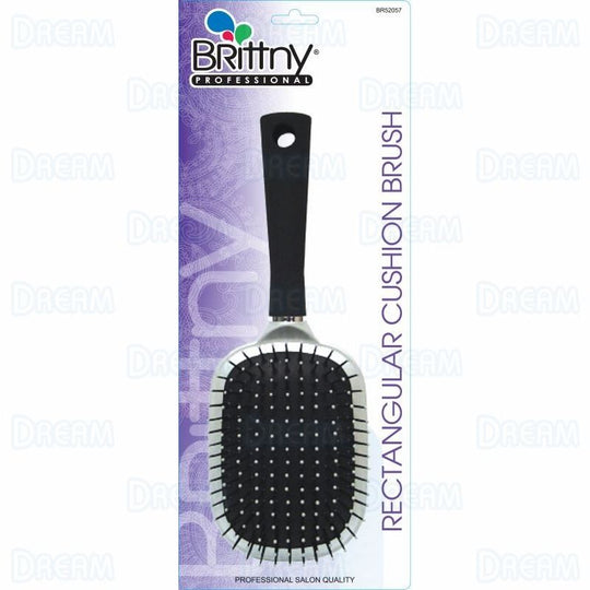 Brittny Metallic Silver Rectangular Cushion Brush