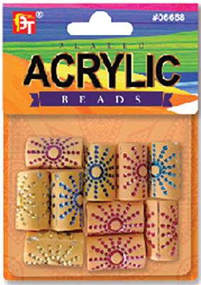 BT Hair Beads Plated Acrylic