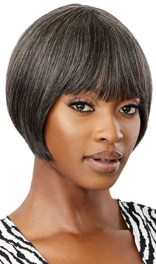OUTRE FAB & FLY FULL CAP WIG GRAY GLAMOUR HARRIET 100% HUMAN HAIR