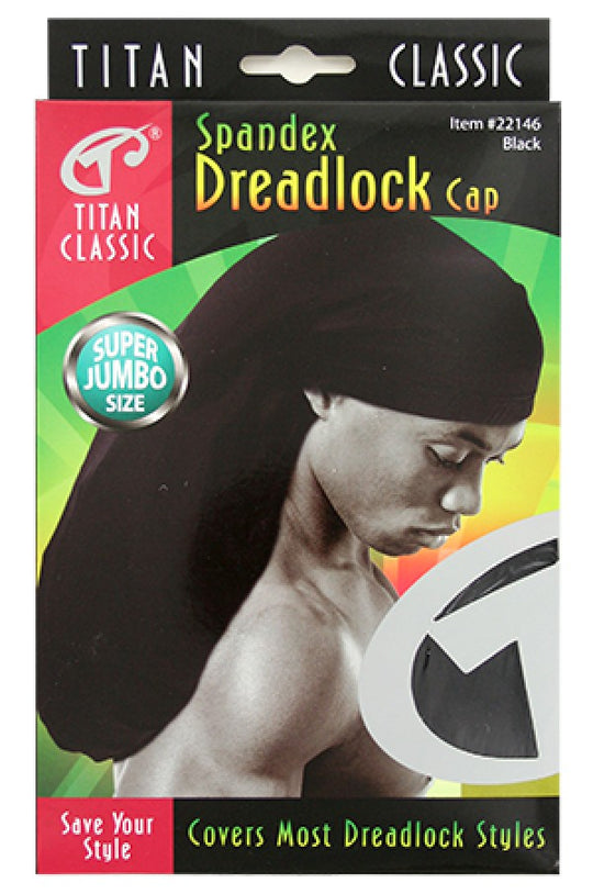 Titan Spandex Dreadlock Cap Super Jumbo Black